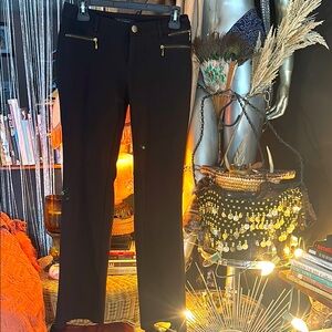 INC Black Pants with Gold Zipper Accents